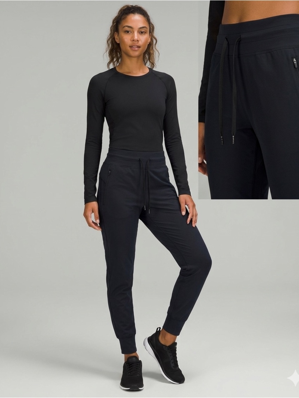 Avalanche Womens Black Leggings with Cuffed Ankles